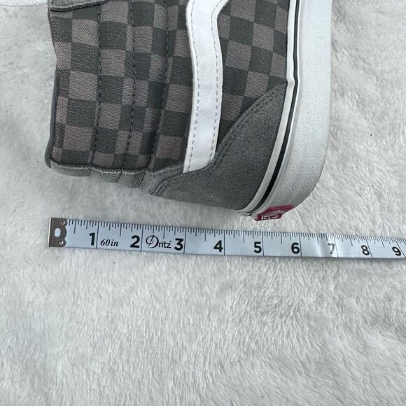 Vans Men's 8.5 Filmore High Top Skate Sneakers Gray Checkerboard Lace Up Grunge - Picture 7 of 9
